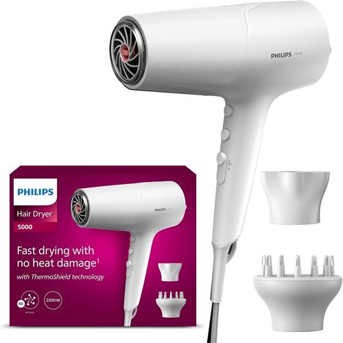 Philips BHD501/20 Secador de Pelo 2.100W con DIfusor Blanco
