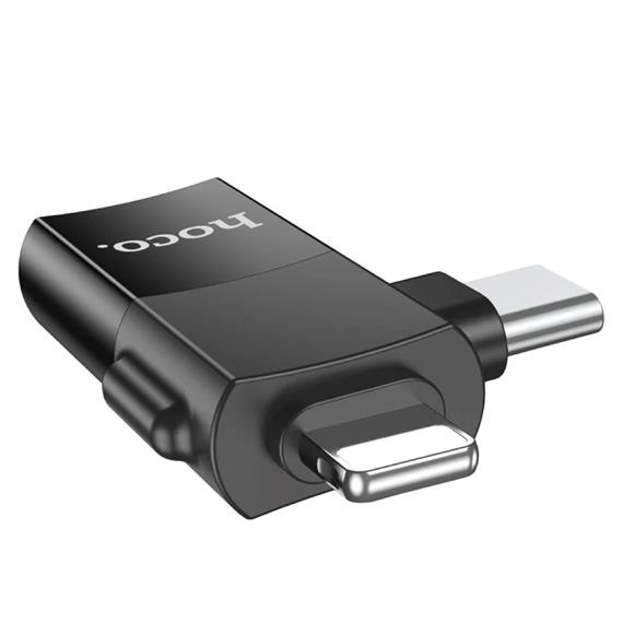 Hoco UA17 Adaptador 2-1 USB-A a USB-C y Lightning