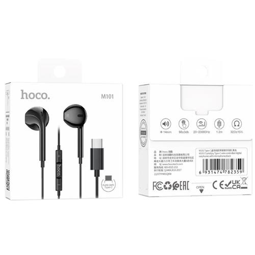 Hoco M101 Pro Auricular con Micrófono y Conexión USB-C Negro