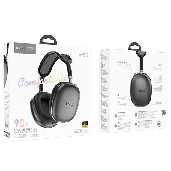 Hoco W55 Auriculares Bluetooth con Lector Micro SD Gris Espacial