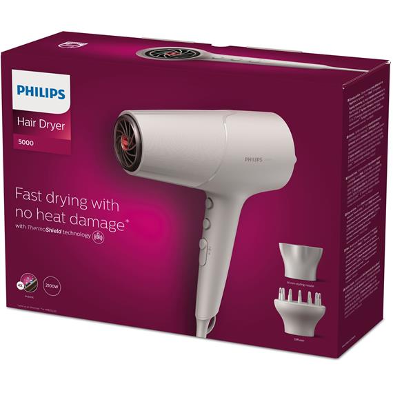Philips BHD501/20 Secador de Pelo 2.100W con DIfusor Blanco