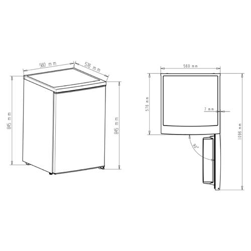 Svan SR855500ECX Frigo 84,5x56cm C/Cong Inox EF.E