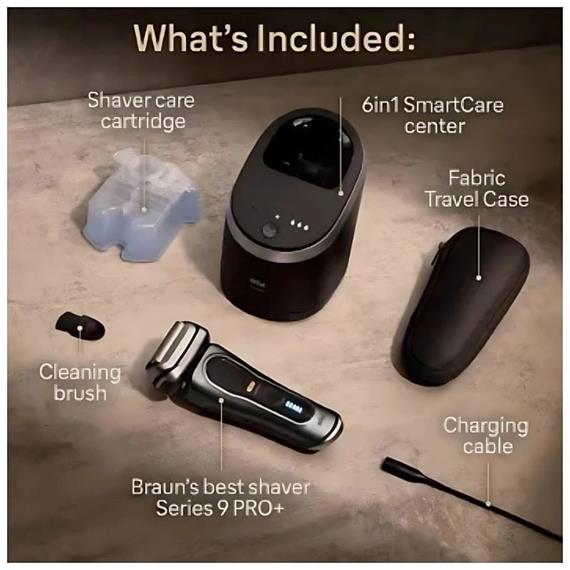 Braun 9-9565CC Afeitadora Series 9 Cabezal 360º Wet & Dry Centro Smart Care