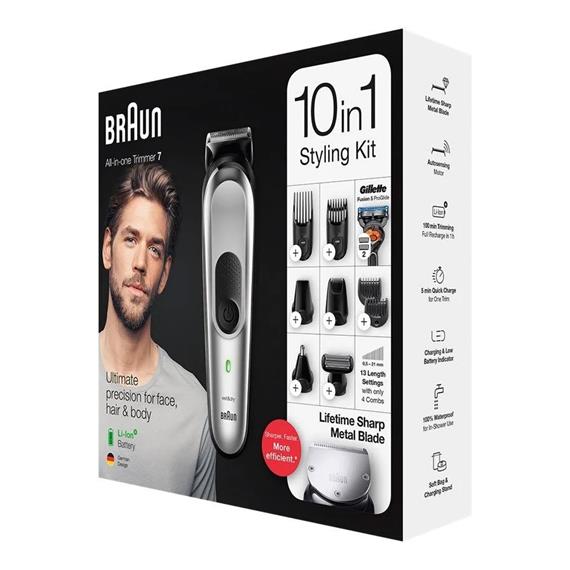 Braun BT7220 Recortadora de Barba Recargable Litio con Set de Accesorios