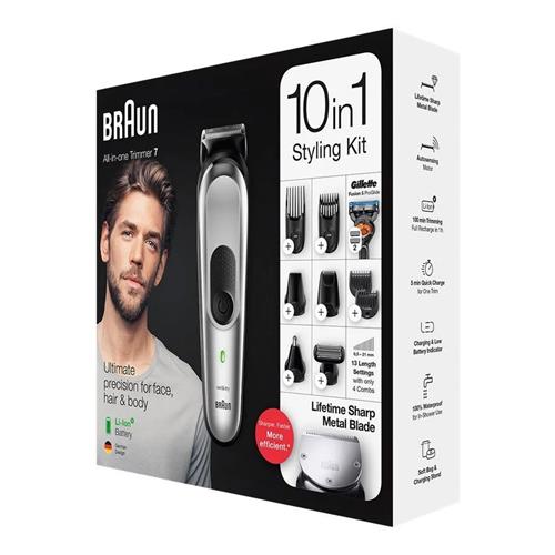 Braun BT7220 Recortadora de Barba Recargable Litio con Set de Accesorios