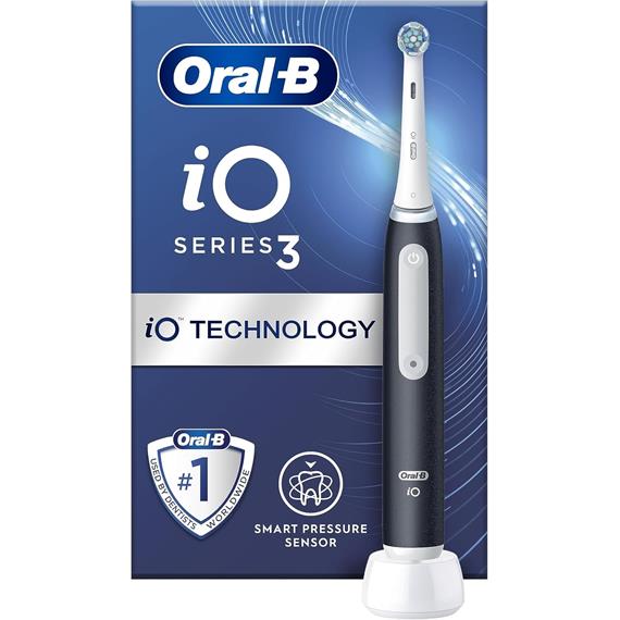 Braun Oral-B Cepillo de Dientes IO3 MattBlack Estuche de Viaje+Sensor de Presión (IOG3.1B6.2K)