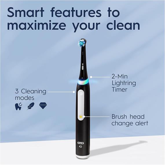 Braun Oral-B Cepillo de Dientes IO3 MattBlack Estuche de Viaje+Sensor de Presión (IOG3.1B6.2K)