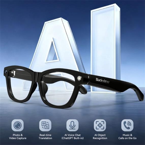 Blackview BV100 SmartGlasses con Cámara 2K y Traducción IA Fotocromáticas Transparente