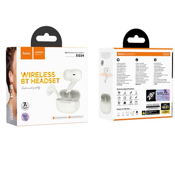 Hoco EQ24 Auricular Bluetooth True Wireless Blanco