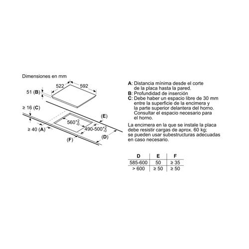 Siemens EU63KBJB5E Vitrocerámica 60cm Induccion