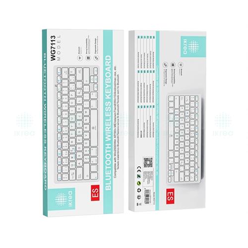 Ikrea WG7113 Teclado Inalámbrico para tablet con Bluetooth Blanco