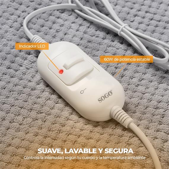 Sogo MEL-SS-20212 Manta Eléctrica 60W 150x80 cm