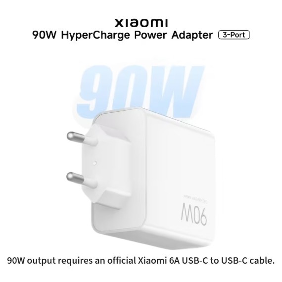 Xiaomi 90W Hypercharge Cargador con 3 Puertos (BHR087MEU)
