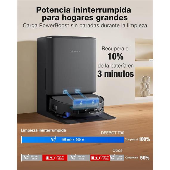Ecovacs Deebot T90 Pro Omni Robot Aspirador y Fregado 30K Pa Yiko IA