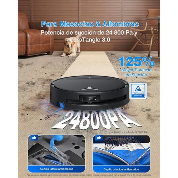 Ecovacs Deebot T80S Omni Robot Aspirador y Mopa 24.800Pa con Estación