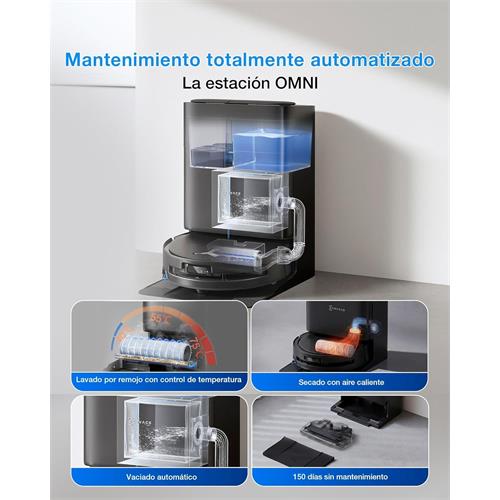 Ecovacs Deebot T80S Omni Robot Aspirador y Mopa 24.800Pa con Estación