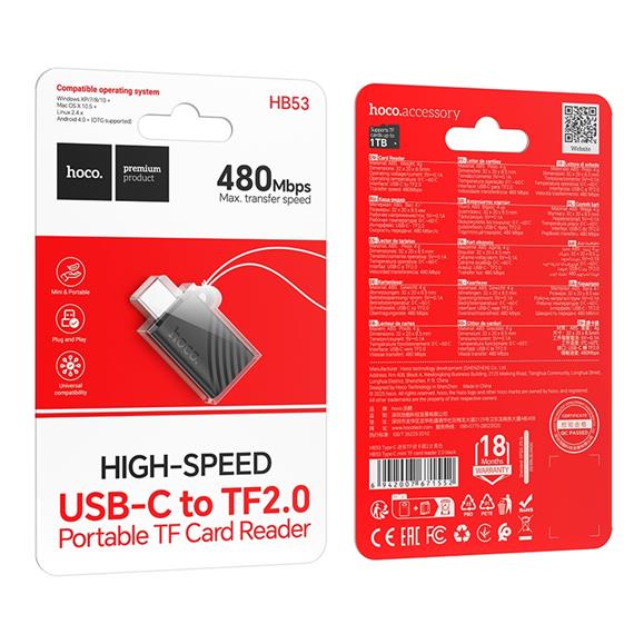 Hoco HB53 Lector USB-C para Micro SD
