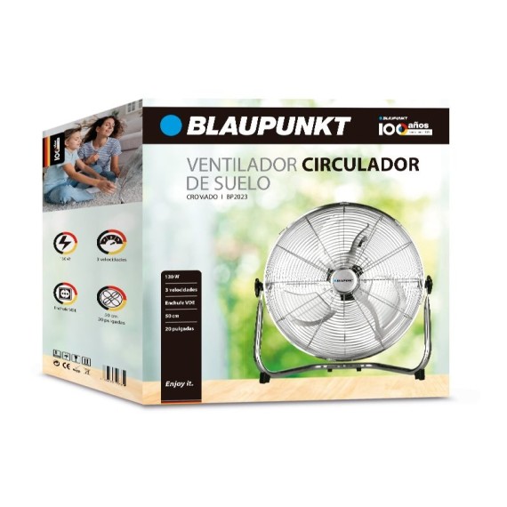 Blaupunkt BP2023 Ventilador Industrial de Suelo 50Cm 130W Cromado