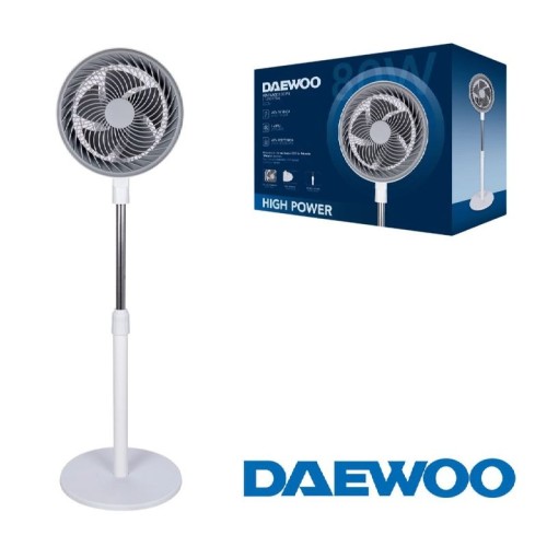 Daewoo DW9001 Ventilador Pie High Speed 80W 10" 25Cm Blanco