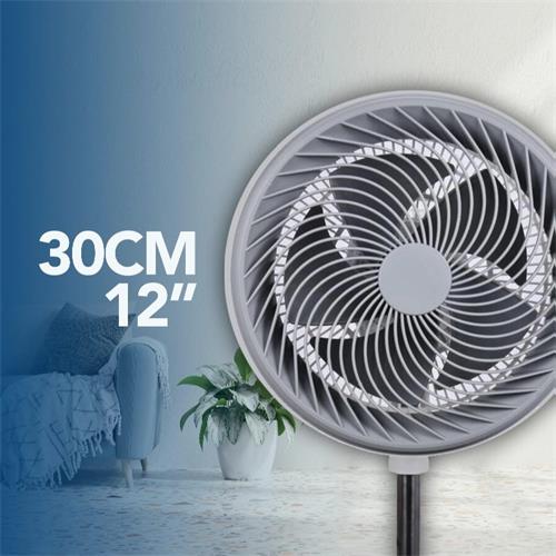 Daewoo DW9002 Ventilador Pie High Speed 90W 12" 30Cm Blanco