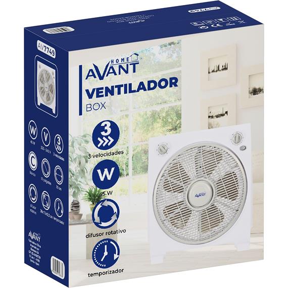 Avant AV7749 Ventilador Box Fan 30Cm 40W Blanco