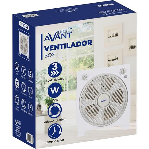 Avant AV7749 Ventilador Box Fan 30Cm 40W Blanco