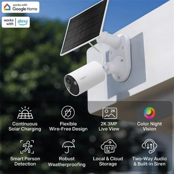 Tp-Link Tapo TC82 Kit Cámara de Seguridad Wi-Fi Alimentada por Energía Solar