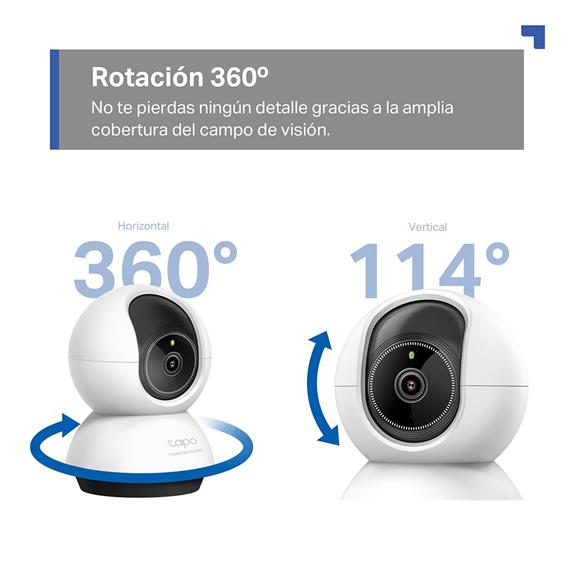 Tp-Link Tapo TC72 Cámara de Vigilancia 360º con Vista 2K 4MP y Detección IA Avanzada