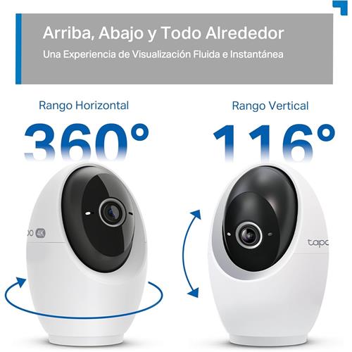 Tp-Link Tapo C260 Cámara de Vigilancia 360º Interior, 4K, Detección IA, Visión Nocturna