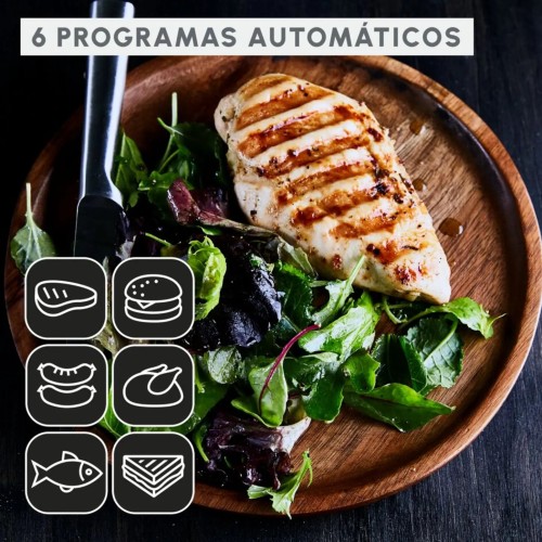 Moulinex GI717810 OptiGrill+, Parrilla Grill inteligente, 2100 W, 6 programas