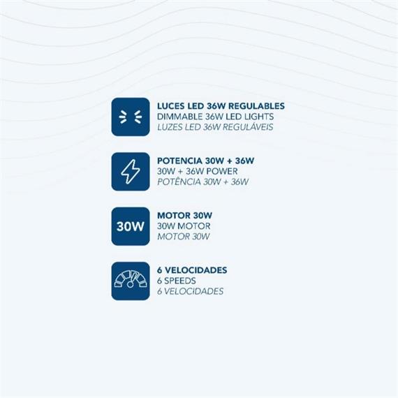 Daewoo DW5010 Ventilador de Techo 30W led Aspas Retráctiles Blanco