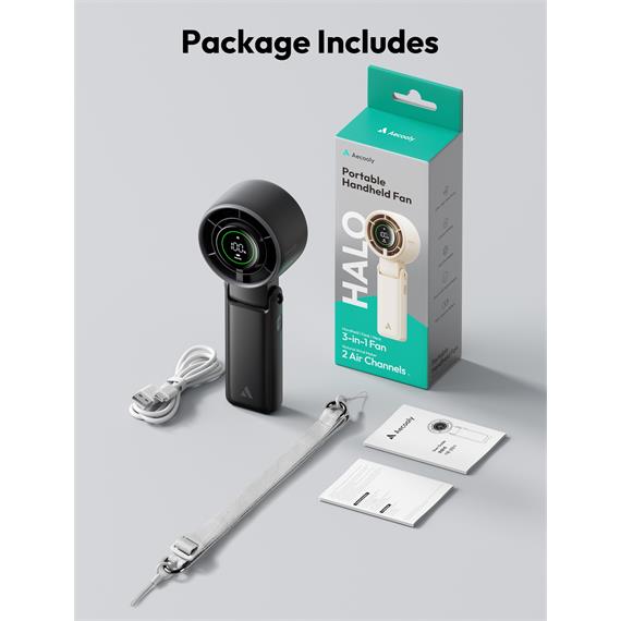 Aecooly PB02-A Ventilador de Mano Plegable Negro