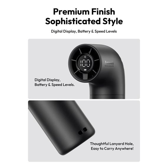 Aecooly PH02-A Ventilador de Mano Alta Velocidad Negro