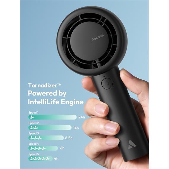 Aecooly PB01 Mini Ventilador de Mano Negro