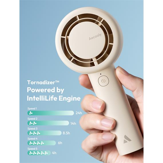 Aecooly PB01 Mini Ventilador de Mano Beige