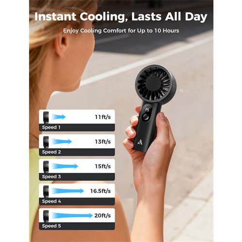 Aecooly PE01 Mini Ventilador Recargable Negro