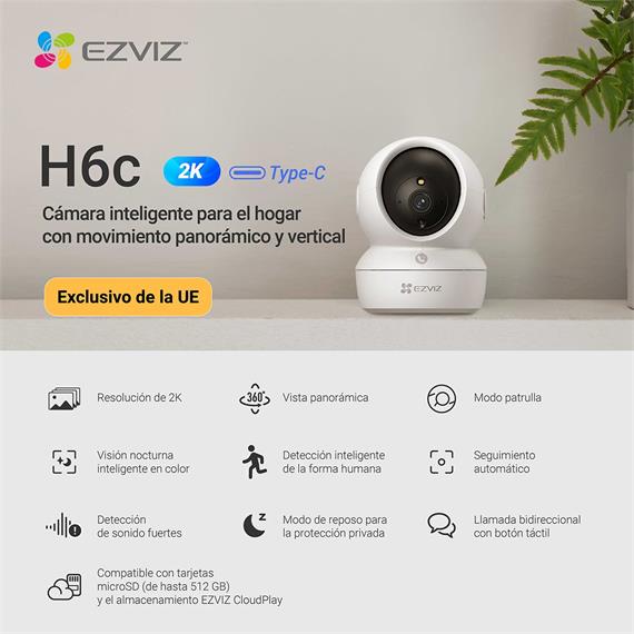Ezviz H6C P2K Cámara de Vigilancia Interior