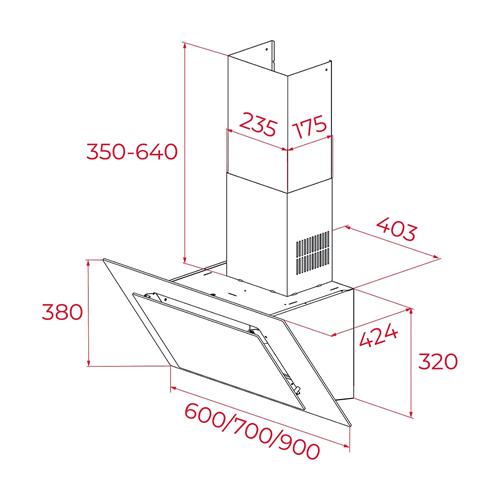 TEKA DVT PRO 98660 CAMPANA TBS 90CM NEGRA
