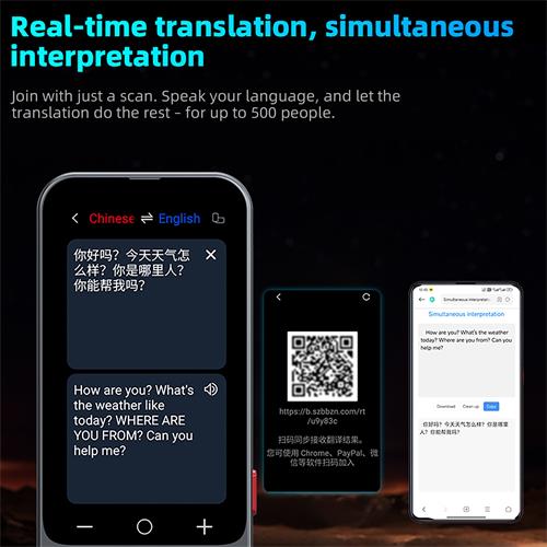 Valore Echo Traductor AI con Pantalla 4.2", Cámara, 142 Idiomas y Chat GPT (AI004)