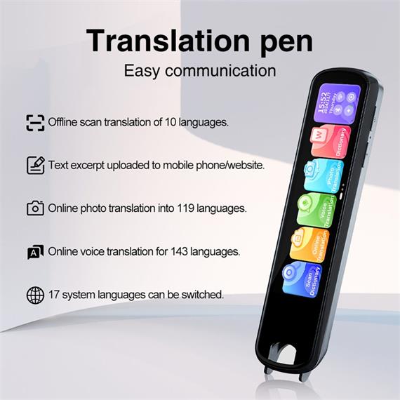 Valore Traductor AI con Pantalla 3.69", Scaner Doble, 134 Idiomas y Chat GPT (AI005)