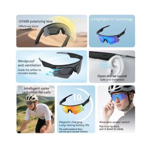Blackview D2 Gafas de Sol Deportivas con Sonido Estéreo y Bluetooth