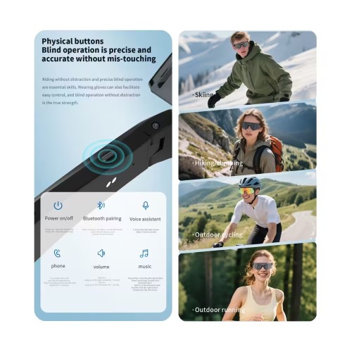 Blackview D2 Gafas de Sol Deportivas con Sonido Estéreo y Bluetooth