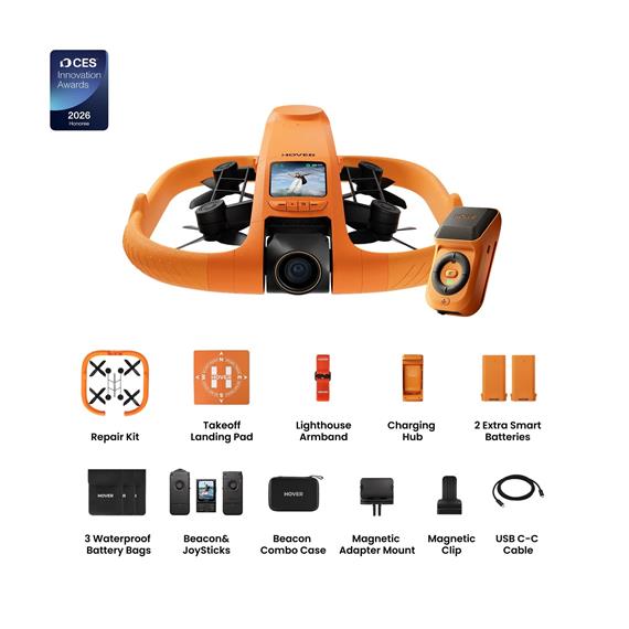 HOVERAir AQUA Combo Dron Aquático con Cámara 4K y seguimiento por IA