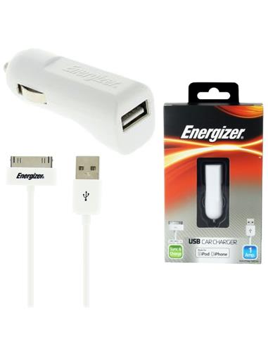 ENERGIZER DC1UCIP2 1AMP CABLE 30 PIN IPHONE CARGADOR COCHE