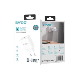 BWOO Cargador de Pared Carga Rápida 20W USB-C Blanco (BO-CDA127)
