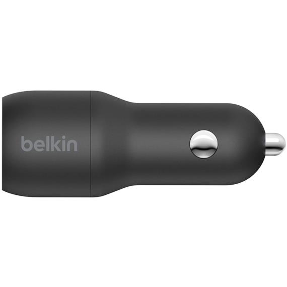 Belkin Cargador de Coche Doble USB-A 24W + Cable 1 Metro USB- Lightning Negro (CCD001BT1MBK)