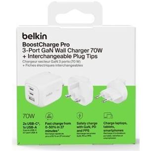 Belkin Cargador USB-C Gan 70W  Blanco (WCH018HQWH)