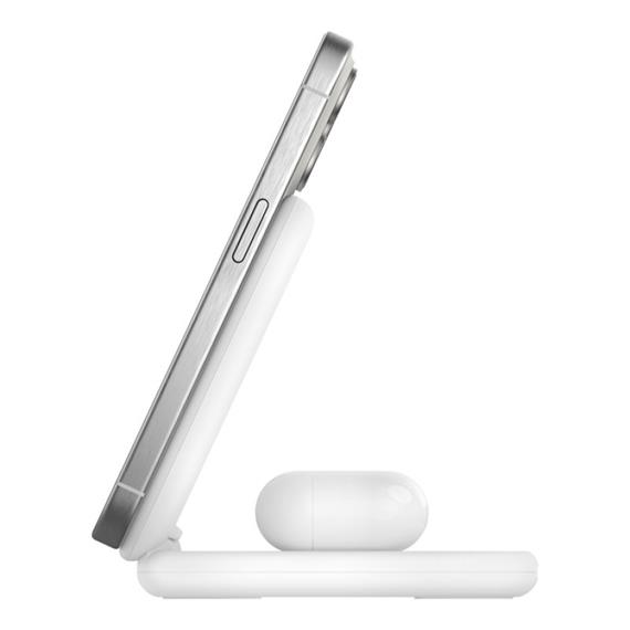 Belkin Base de Carga Inalámbrica Plegable 2 in 1 Qi2 15W  Blanca (WIZ028VFWH)