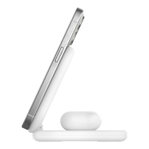Belkin Base de Carga Inalámbrica Plegable 2 in 1 Qi2 15W  Blanca (WIZ028VFWH)