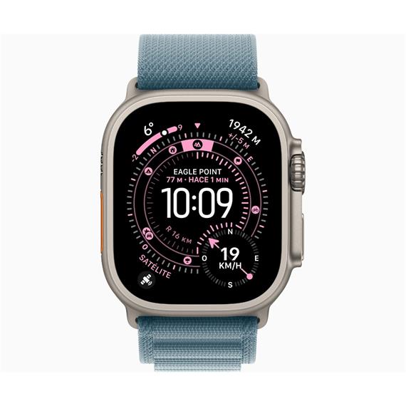 Apple Watch Ultra 3 GPS + Cellular 49mm Natural Titanium Case with Light Blue L (MEWP4QL/A)